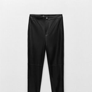 Zara Black Faux Leather Pants